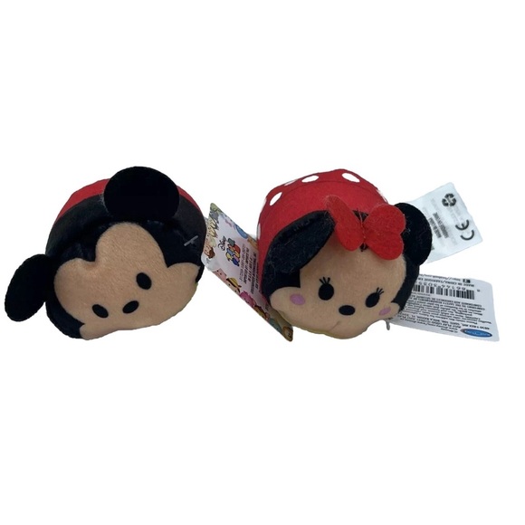 NWT Disney Tsum Tsum Mini Plush Character Toy Set Lot of 2 Mickey Mouse Minnie - Picture 1 of 4